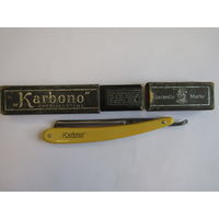 Состояние! Бритва опасная "Karbono". "Spezial-Stahl ZWERG 550" в оригинальном футляре. Опаска. Ретро СССР.