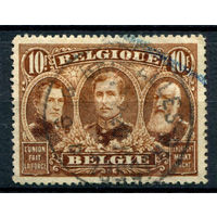 Бельгия - 1919г. - Леопольд I, Альберт I, Леопольд II, 10 Fr - 1 марка - гашёная [Mi 128]. #2-Be-64-B-2