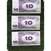 Банкноты. сувенирные банкноты номиналом 10 фантов (Fant) из игровой серии Fun Game (Fun Bank).