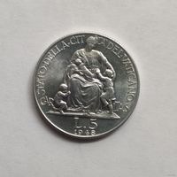 Ватикан 5 лир 1948 г.