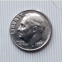1 дайм 1987( D) года США. Достойный сохран!