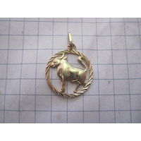Кулон знак зодиака Телец, золото 333 пробы.