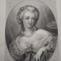 La Reine Marie Antoinette. Гравюра середина 19века Франция Париж Оригинал 27х18см. РАСПРОДАЖА КОЛЛЕКЦИИ.