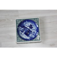 Фарфоровая, настенная, рождественская тарелка, клеймо, Германия.