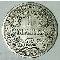 РАСПРОДАЖА!!! - ГЕРМАНИЯ 1 марка 1875 год (серебро)