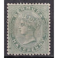 116.BrKCI. Великобритания. Колонии. Бермудские острова. Стандарт. Виктория. 1892 г. 1/2P. Mi.#13.