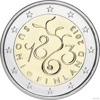 2 евро 2013 Финляндия 150 лет проведения сейма 1863  UNC из ролла