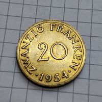 .20 франков Саара 1954 года.