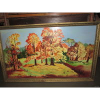 Картина большая(122х75 см.)пейзаж Осень К/М авт.В.Кандулинский 1988