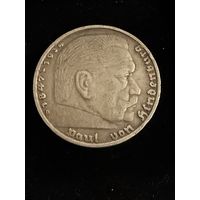 5 марок 1935 г.  Гинденбург   Германия. Серебро