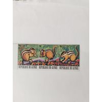 Гвинея  1977 3м сцепка  дикие животные