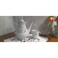 Кофейник и чашка, фарфор, 70-х.СССР.