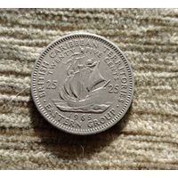 Werty71 Восточные Карибы 25 центов 1965 Британские Карибские острова корабль Елизавета 2