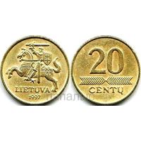 Литва 20 центов 1997