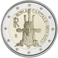 Италия 2 евро 2021 150 лет объявлению Рима столицей Италии UNC из ролла