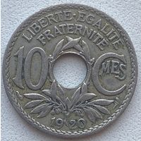 Франция 10 сантимов 1920 г.