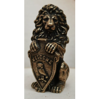 Статуэтка миниатюра Лев со щитом Бронза