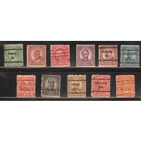 США-1927, (Скотт.632-642), гаш. ( 2м -**) , Стандарт, Президенты  (полная серия), перф. 11х10 1/2