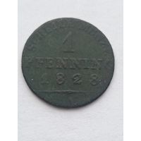 1 пфеннинг 1828