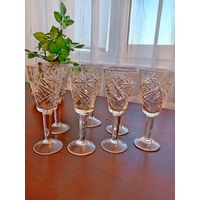 7 рюмок из СССР, хрусталь с/з Неман