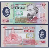 Уругвай, 50 песо 2020 г, P-W102(1) (A, полимер, социолог Хосе Педро Варела), UNC