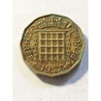 Великобритания 3 пенса 1957