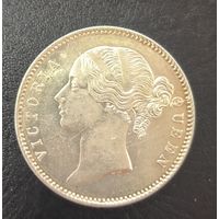 С рубля! 1 рупия 1840 Индия штемпельный блеск! Серебро 19 века!