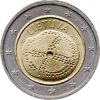 2 евро 2016 Литва Балтийская культура UNC из ролла