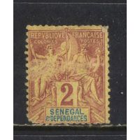Fr Колонии Сенегал 1892 Вып Мореплавание и Торговля Стандарт #9*