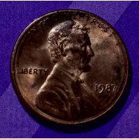 1 цент 1987 г  США