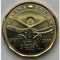 Канада 1 доллар 2017 г. 100 лет хоккейному клубу Toronto Maple Leafs