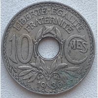 Франция 10 сантимов 1936 г.