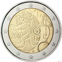 2 евро 2010 Финляндия 150 лет финской марке UNC из ролла