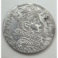 3 гроша 1601 год.(1601-1615 гг) .Польша.СИГИЗМУНД III.Трояк. Серебро.