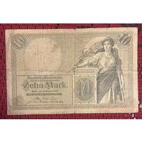 Банкнота 10 марок 1906 год. Германская империя. С рубля без МЦ.