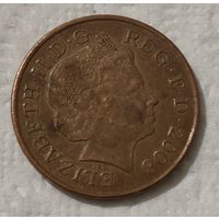 Великобритания 2 пенса, 2008 Фрагмент герба британской королевской семьи (14-12-41)