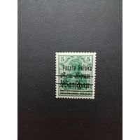 Польша 1918 Марка из серии с надпечаткой "Poczta Polska" на марках Германии выпуска 1914/1918 года (чистая) Mi.7 тип I каталог 1.00 евро