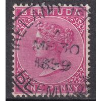 117.BrKCI. Великобритания. Колонии. Бермудские острова. Стандарт. Виктория. 1889 г. 1P. Mi.#14d.