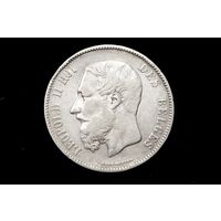 5 франков 1870 г. Бельгия, Леопольд II
