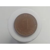 1 пфенниг (буква A) Германия ФРГ 1991 год  лот 42