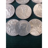 Монеты 100 и 50 крон со Сталиным