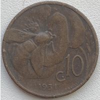 Италия 10 чентезимо 1931 г.