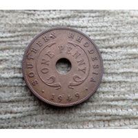 Werty71 Южная Родезия 1 пенни 1949 Георг 6