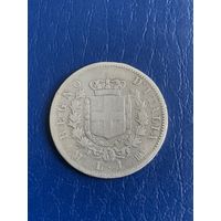 Италия 1 лира 1863