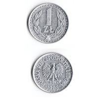 1 злотый Польша 1983 года