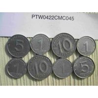 Лот 045 8 монет ГДР