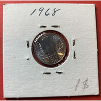 ГДР, 1 пфенинг 1968г. UNC