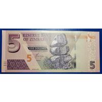 Зимбабве 5 долларов 2019 г.
