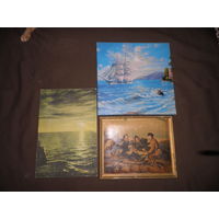 Три репродукции холст,картон времён СССР.С рубля.