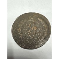 2 копейки 1763 год, сам, перечекан, редкая, хороший сохран